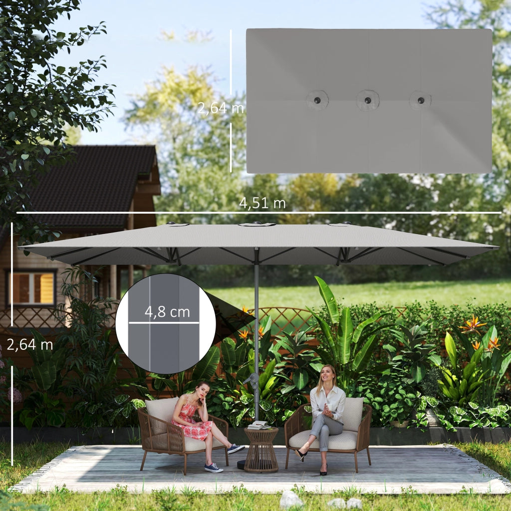 Parasole da giardino esterno rettangolare ¨C Minimal ¨C grigio 451x264 cm