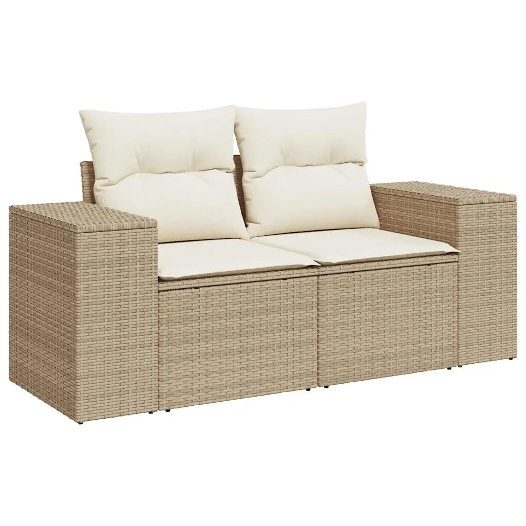 Set Divano da Giardino 8 pz con Cuscini Beige in Polyrattan 3325714