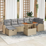 Set Divano da Giardino con cuscino 8 pcs Beige polyrattan 3359976