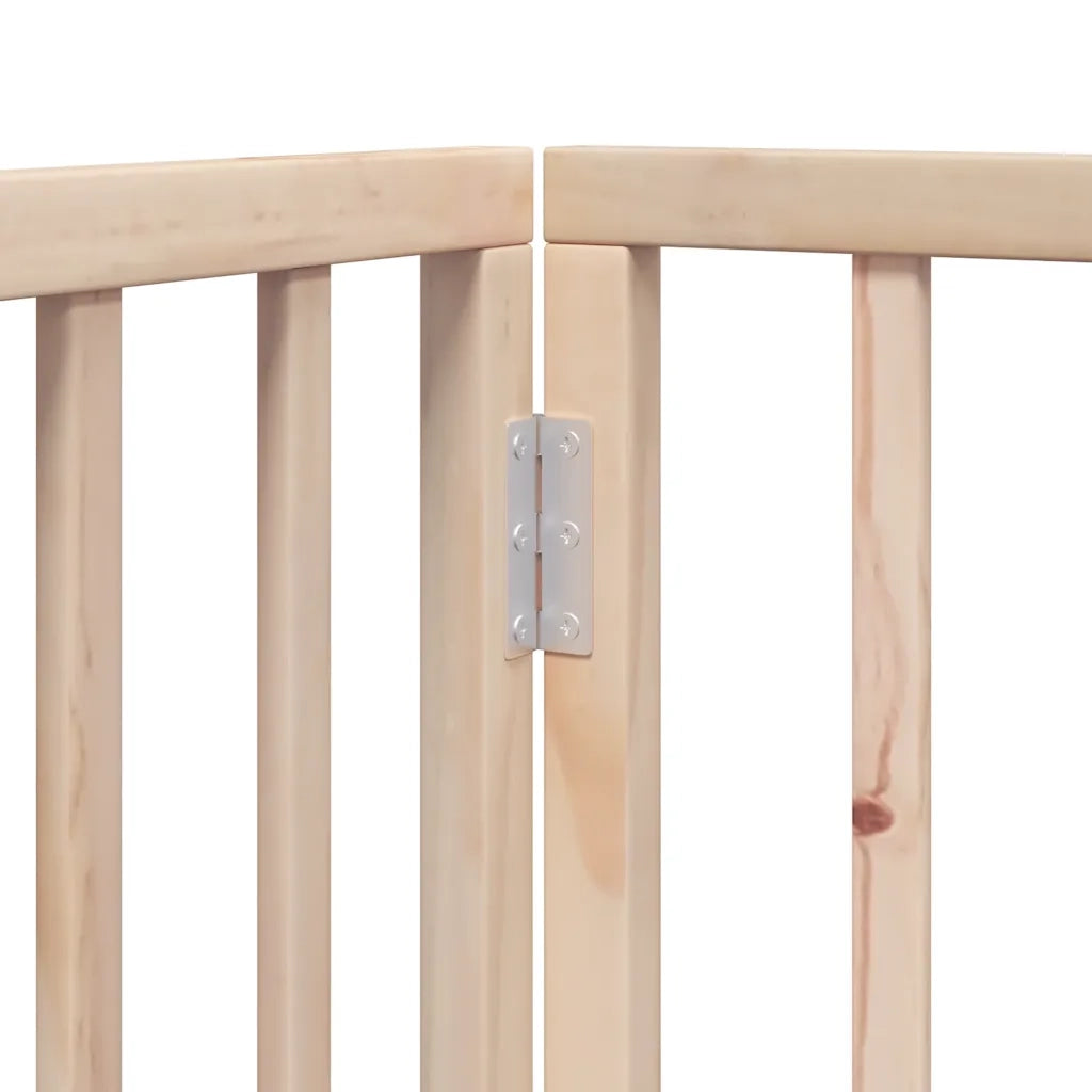 Cancelletto per cani con porta pieghevole 6 pannelli 300 cm in legno di pioppo 352175