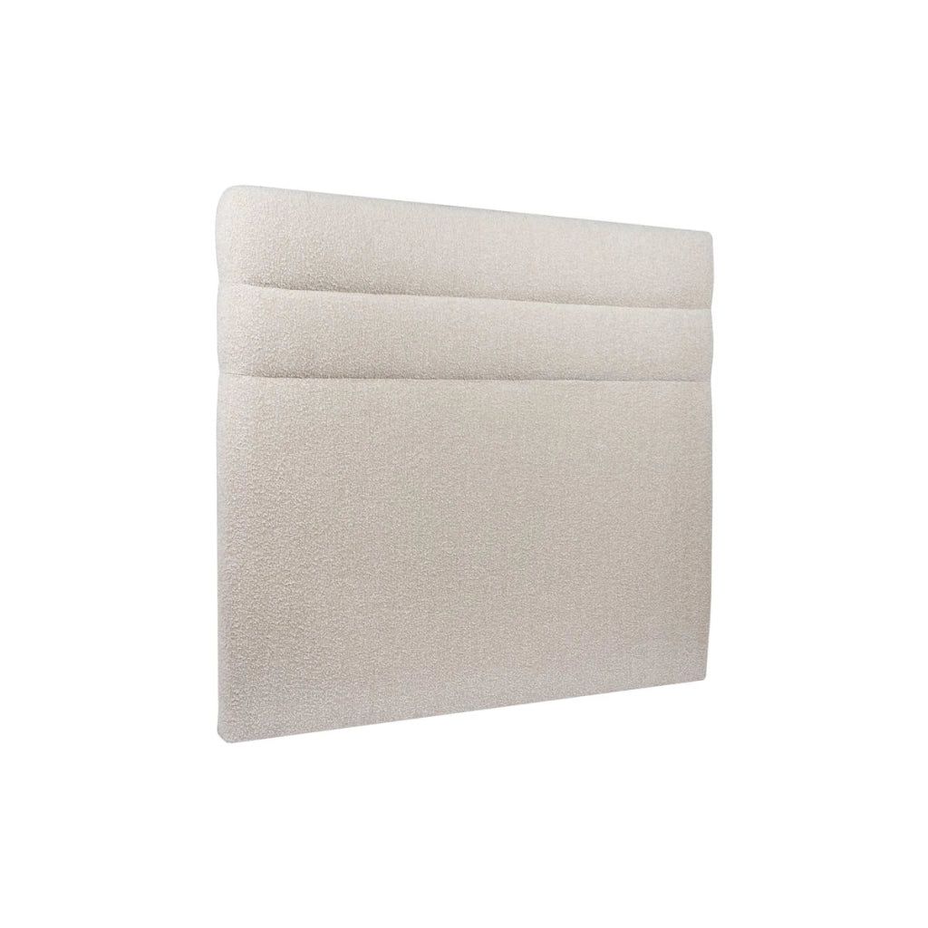 Letto 140x190 cm con testiera in linea - tessuto bouclé