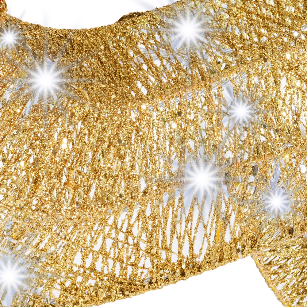 Renna Natalizia XXL con Slitta Luminosa per Esterno 8 Funzioni Bianco Freddo H120