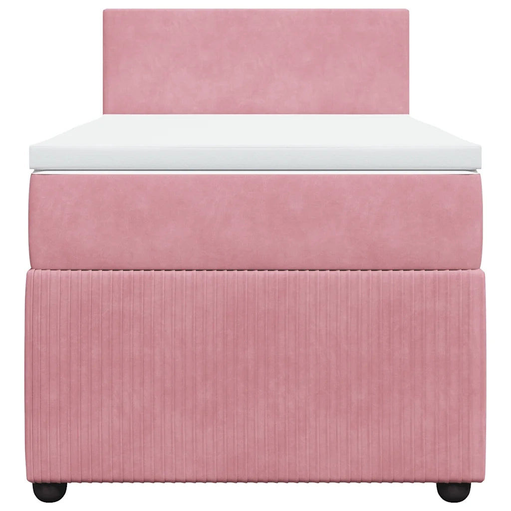 Giroletto a Molle con Materasso Rosa 90x190 cm in Velluto