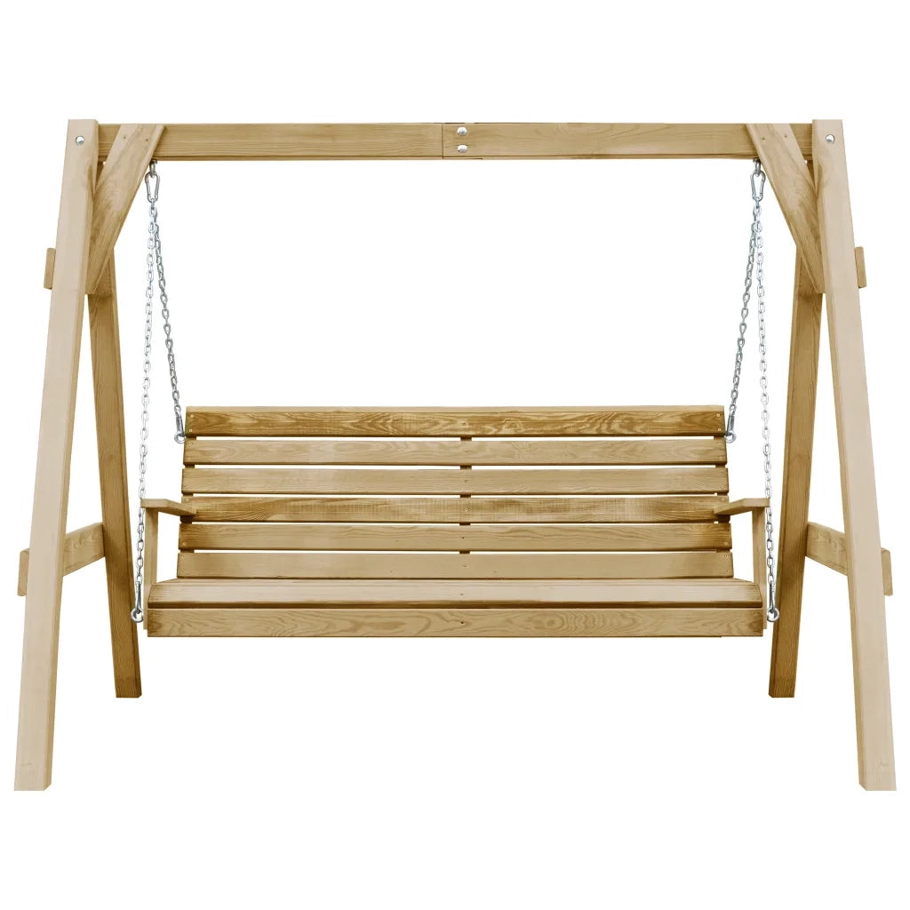 Panca a Dondolo da Giardino in Pino Impregnato 205x150x157 cm 45305