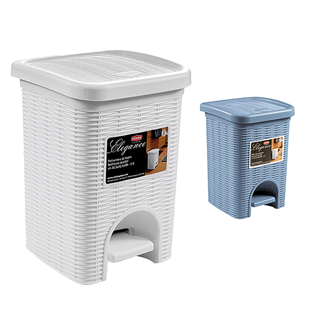 PATTUMIERA A PEDALE 'ELEGANCE' Lt. 6 - col. bianco  - STEFANPLAST