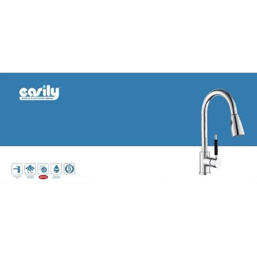 Trade Shop - Miscelatore Rubinetto Lavello Cucina Getto Lavabo Con Doccetta Estraibile 59595 -