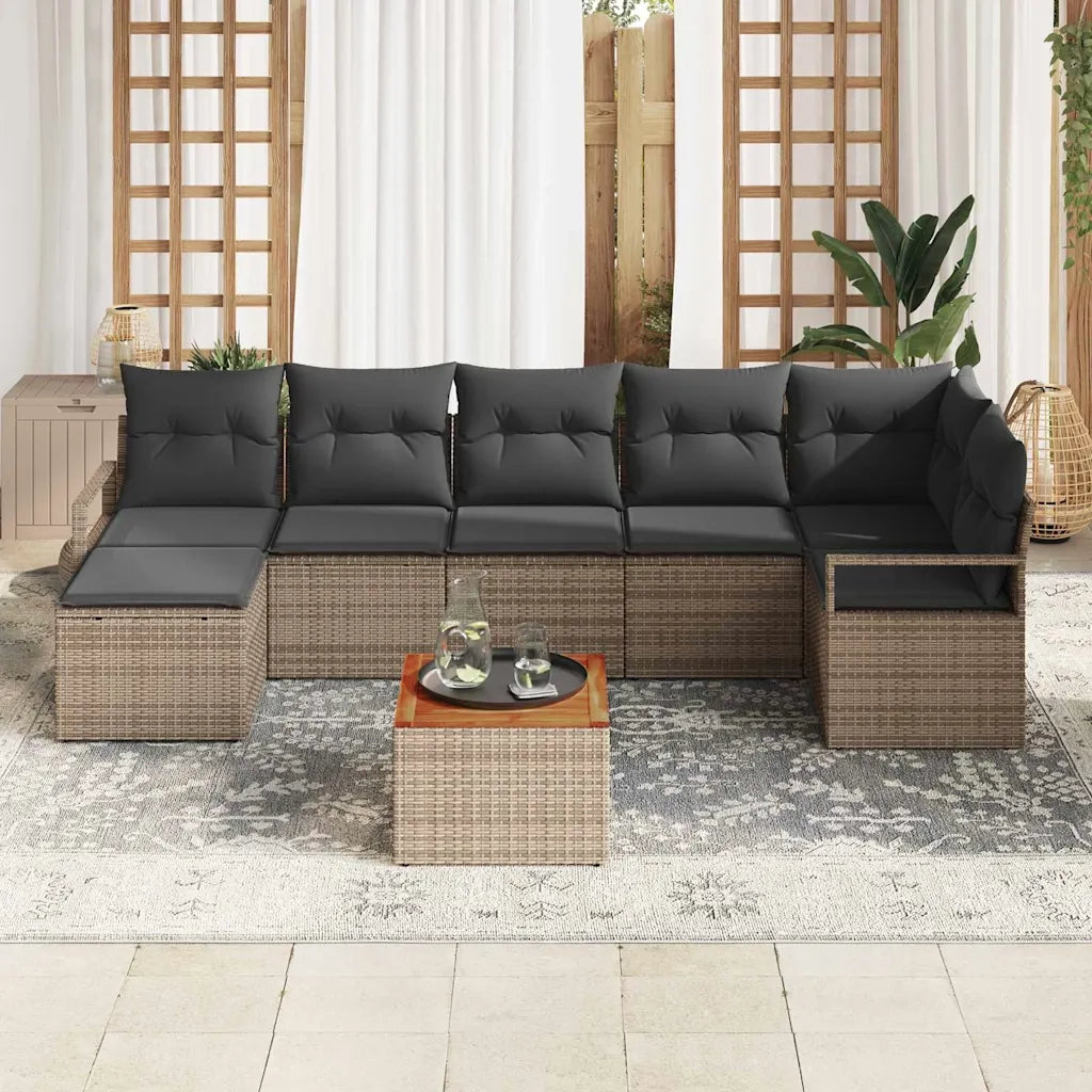 Set Divano da Giardino 8 pcs Grigio polyrattan 3356403