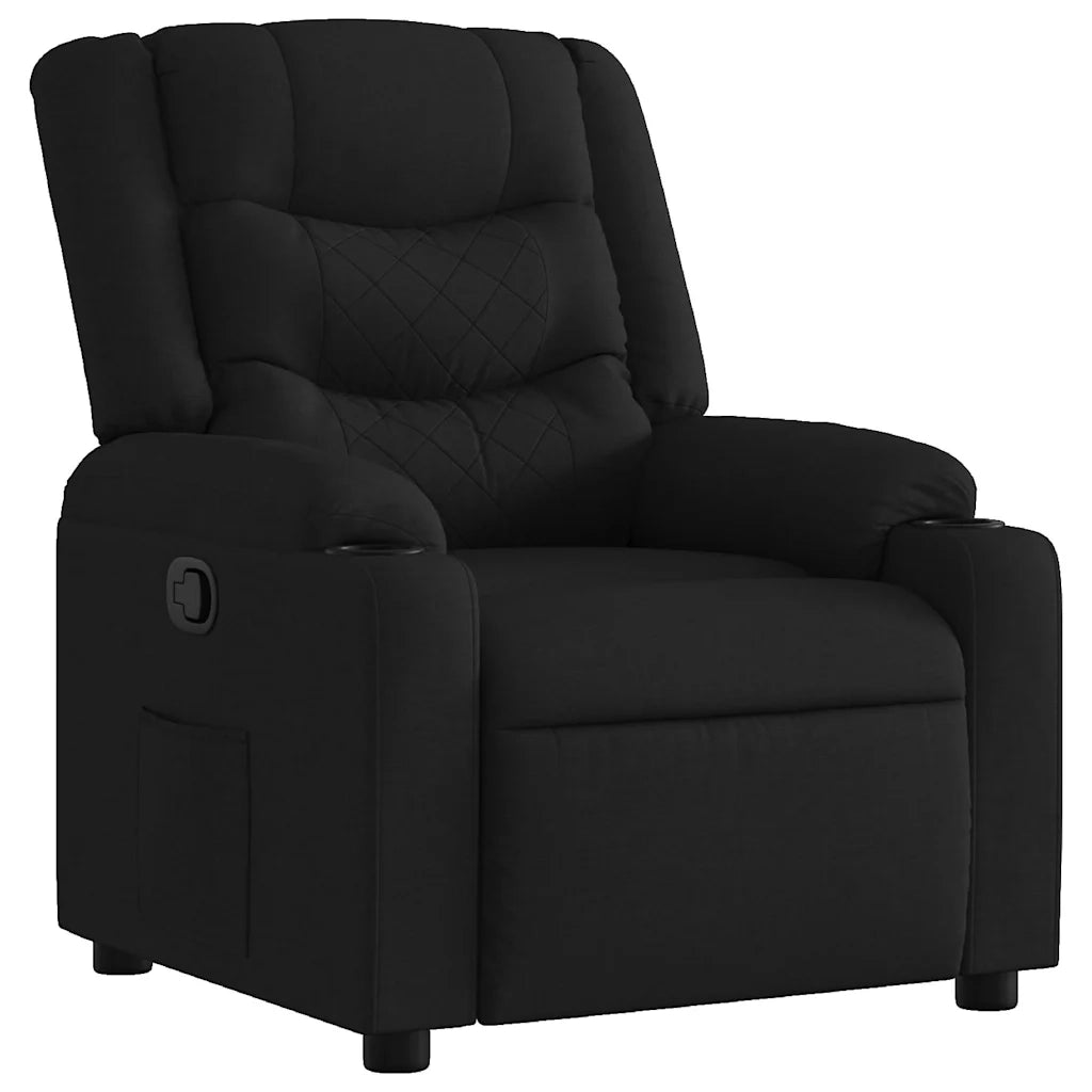 Divano Sedia-Poltrona Reclinabile in Tessuto Nero 556352
