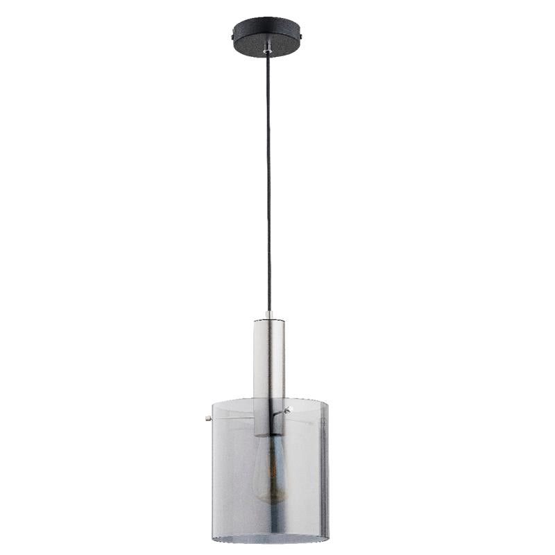 Lampada a sospensione Calena vetro cilindro nera E27