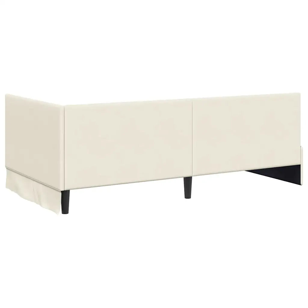 Struttura Letto Angolare con Materasso 2 pcs Crema Velluto 3393855