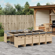 Set Pranzo da Giardino 11 pz con Cuscini Beige Misto Polyrattan 3210576
