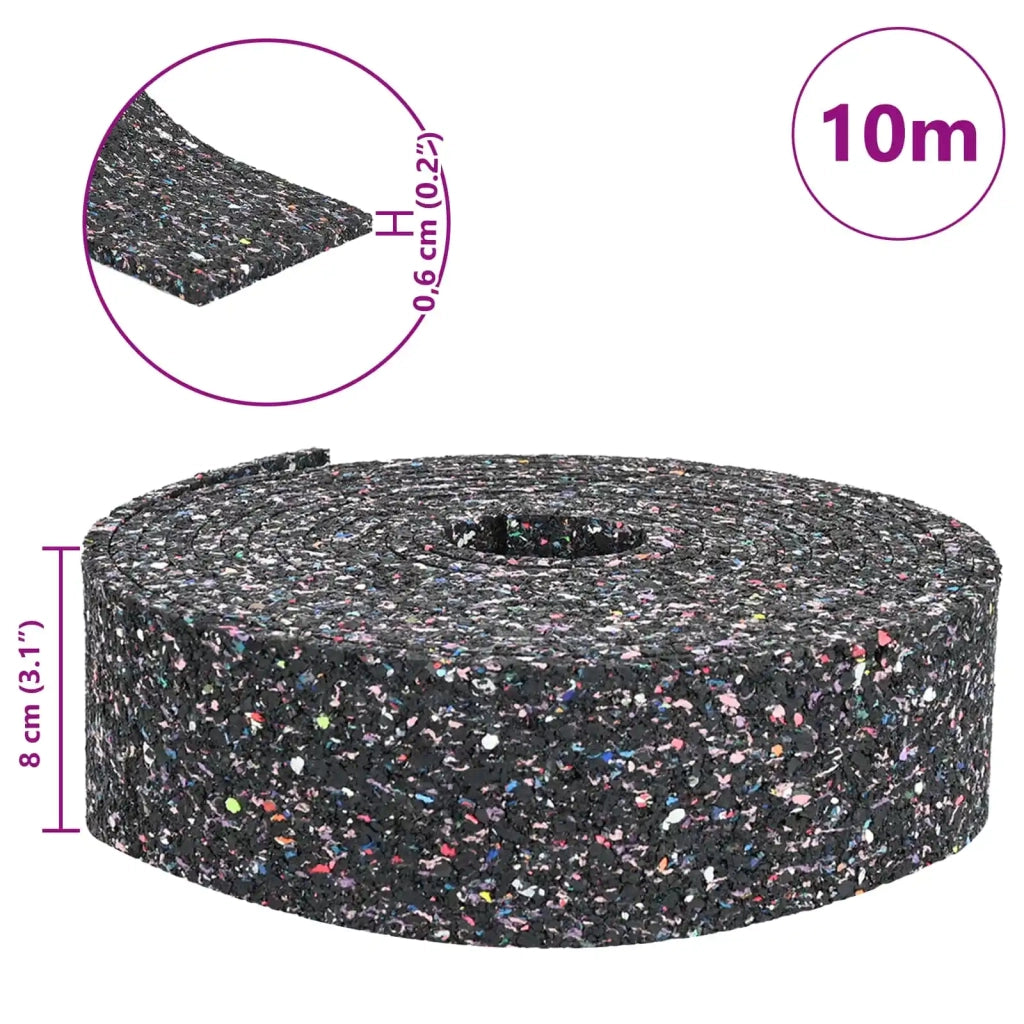 Rotolo di Granulato in Gomma Nero 1000 x 8 x 0,6 cm Gomma 42027267