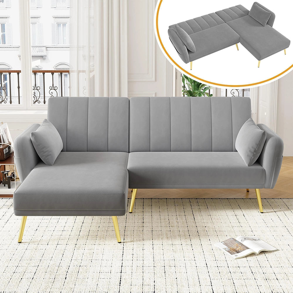 Divano letto angolare moderno - Xylo - Funzione pieghevole e angolo aggiuntivo