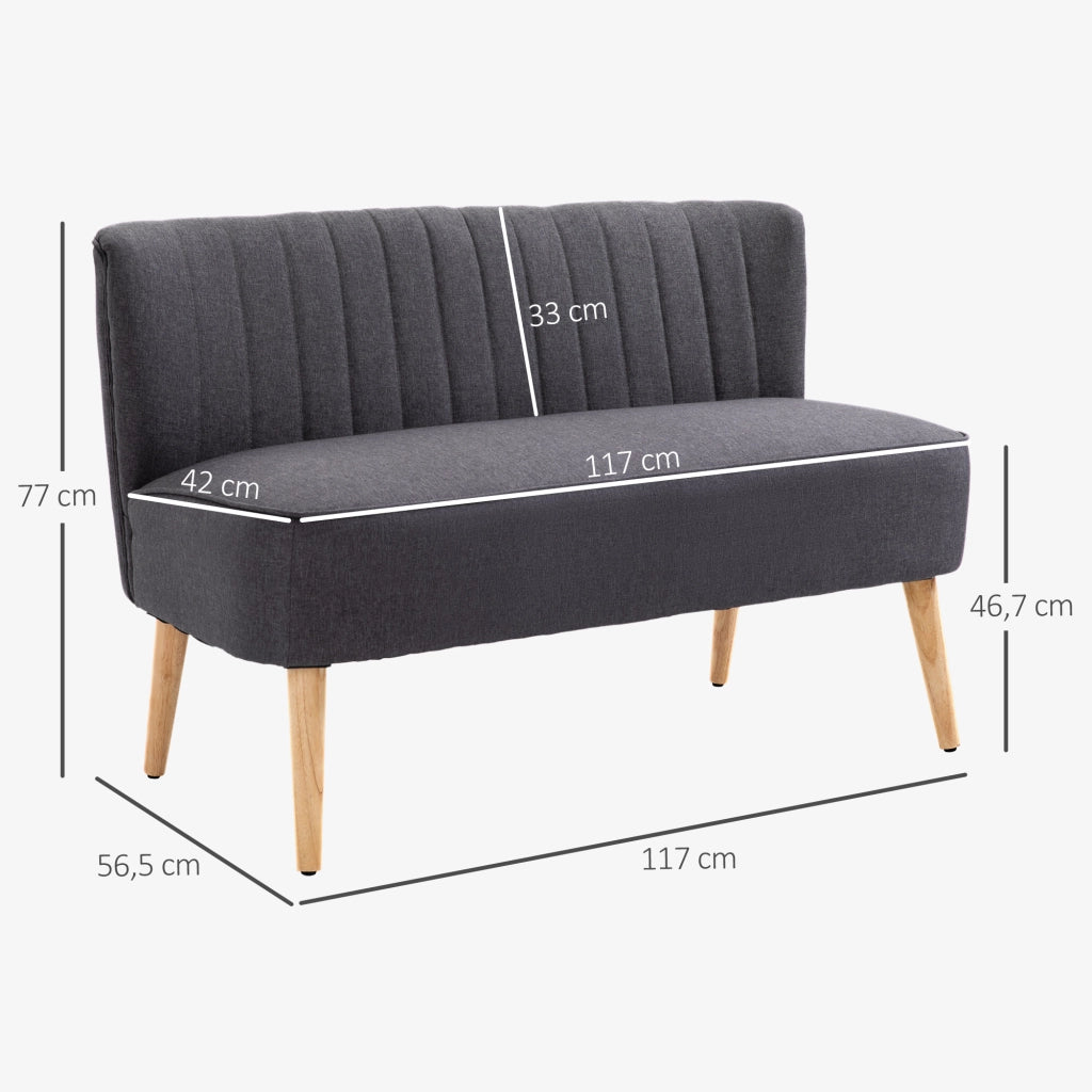 Divano 2 posti ¨C Minimal ¨C grigio scuro 117x56.5x77 cm