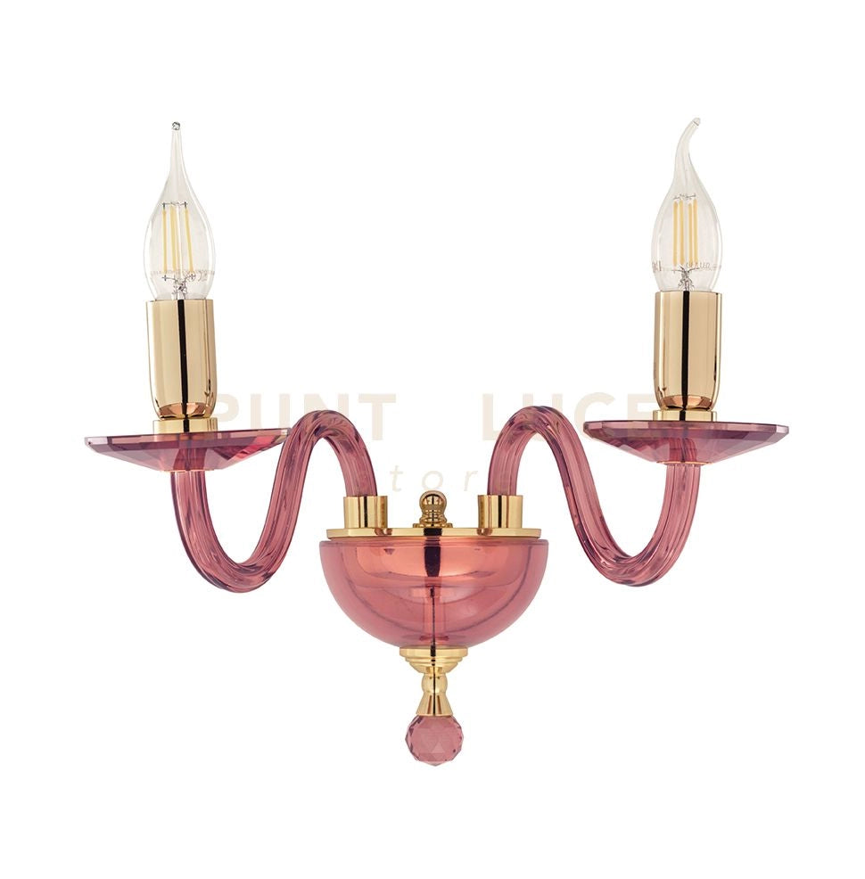 APPLIQUE  PAGANINI BORGOGNA ORO 2 LUCIATTACCO E14 H.32CM