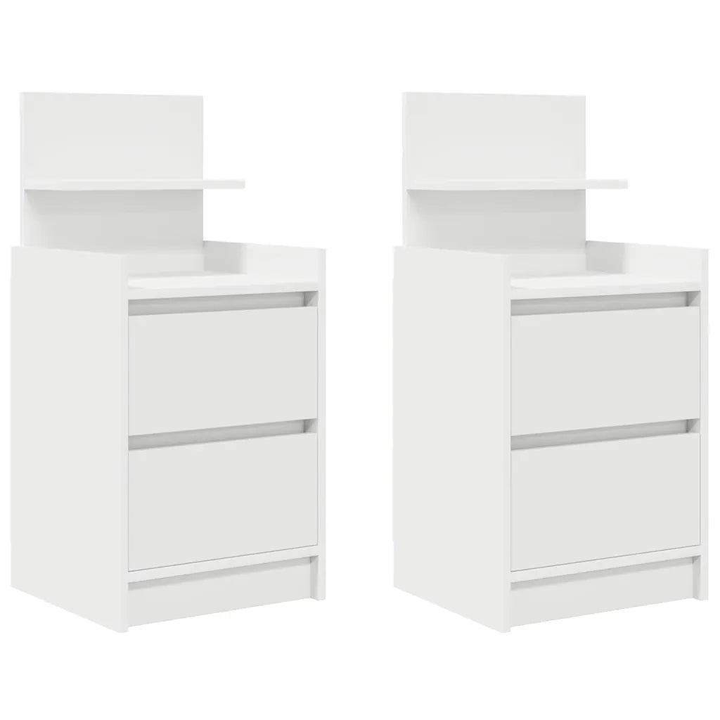 Comodini con 2 Cassetti 2 pz Bianco 38x34x80 cm 861356