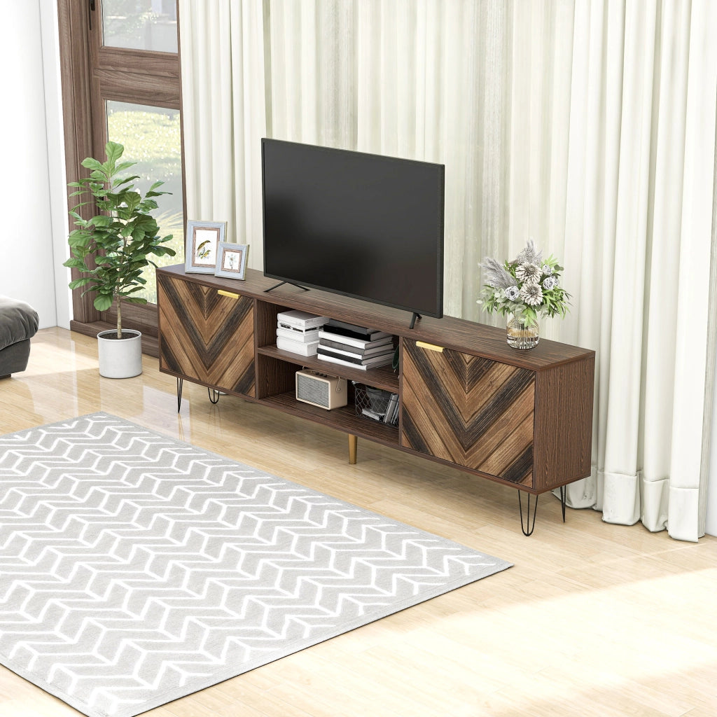 Cassettiera per TV Natural; truciolare; lunghezza 155 cm