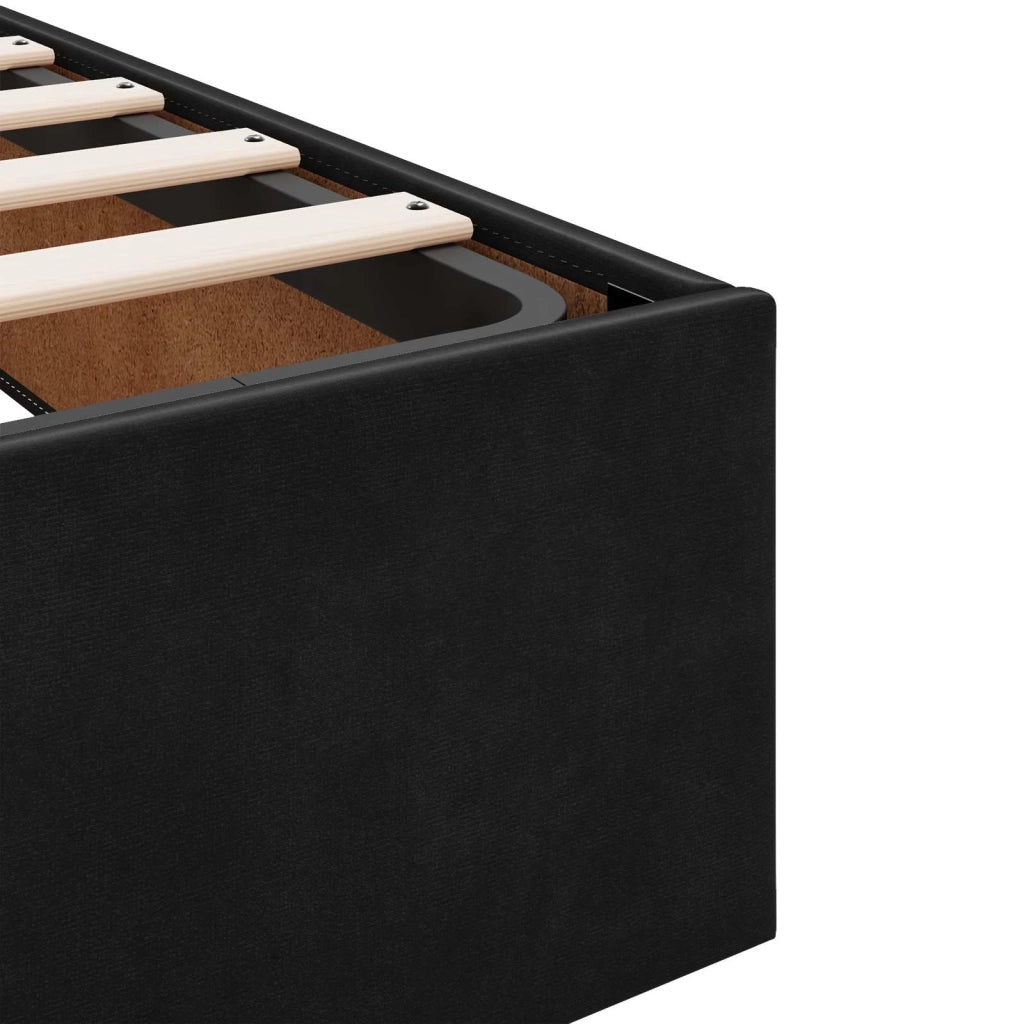 Letto Ottomano con Materasso e LED Nero 160 x 200 cm Velluto 3457328