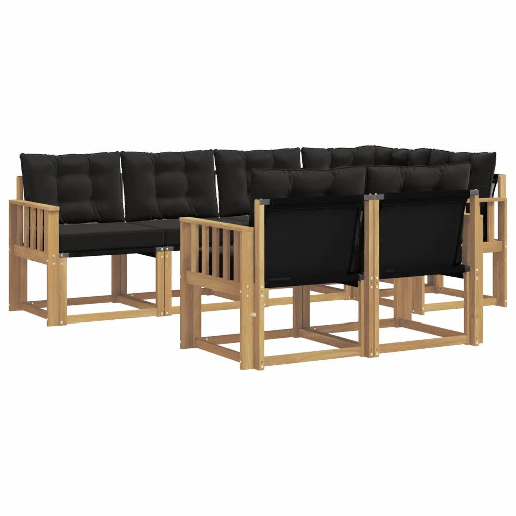 Set di divani da esterno con cuscino 7 pcs Bianco e Nero 3389570