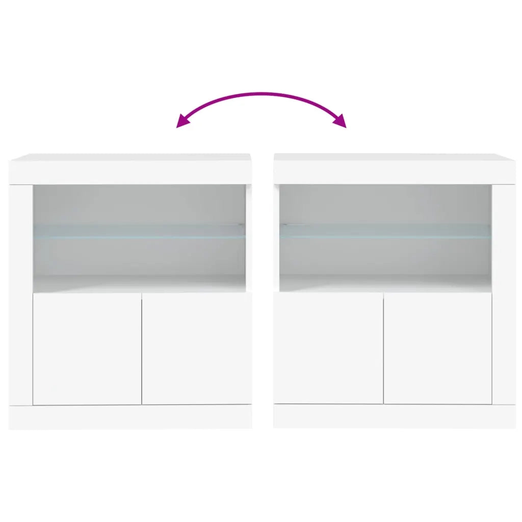 Credenza | Madia | Buffet da pranzo | Armadio da pranzo con Luci LED Bianca 60,5x37x67 cm