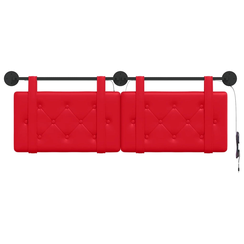 Testiera sospesa Con luce LED Rosso Similpelle 3424156