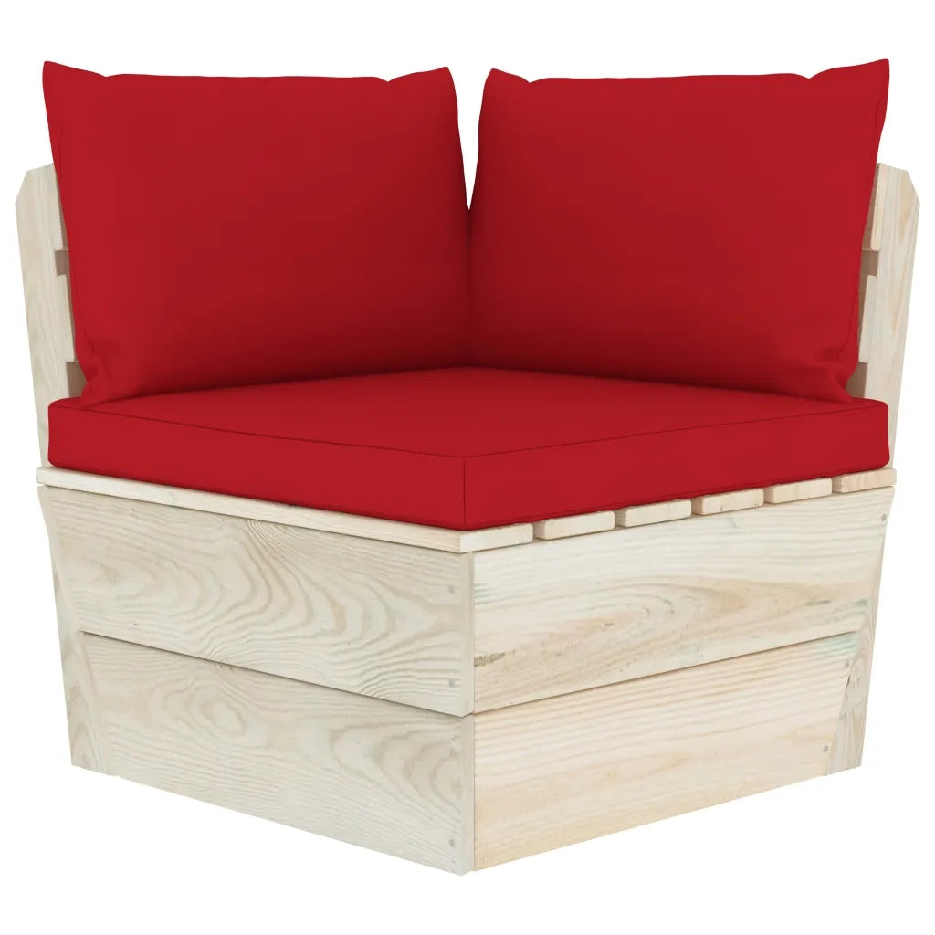 Divano Angolare da Giardino su Pallet e Cuscini Legno di Abete 3063354
