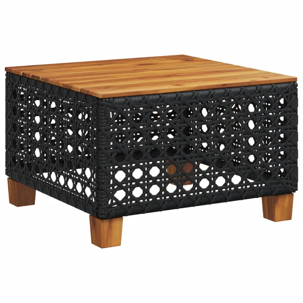 Set Divani da Giardino con Cuscini 7pz Nero Polyrattan