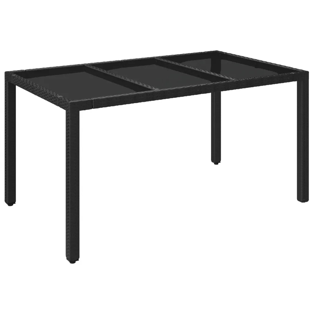 Set da Pranzo da Giardino 7 pz Nero con Cuscini in Polyrattan 3213072