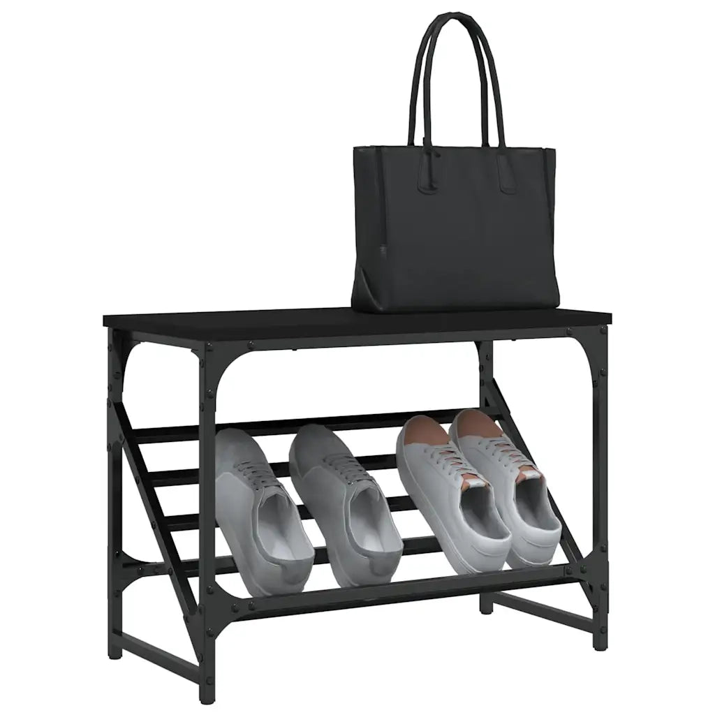 Scarpiera | Mobile per scarpe Nera 60x30x45 cm in Legno Multistrato