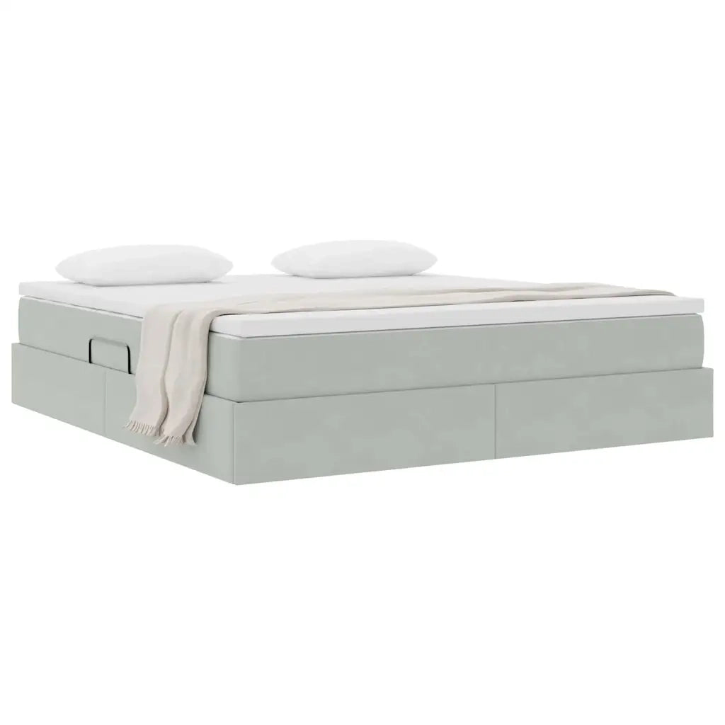 Letto con contenitore e materasso Grigio chiaro 160 x 200 cm 3370311