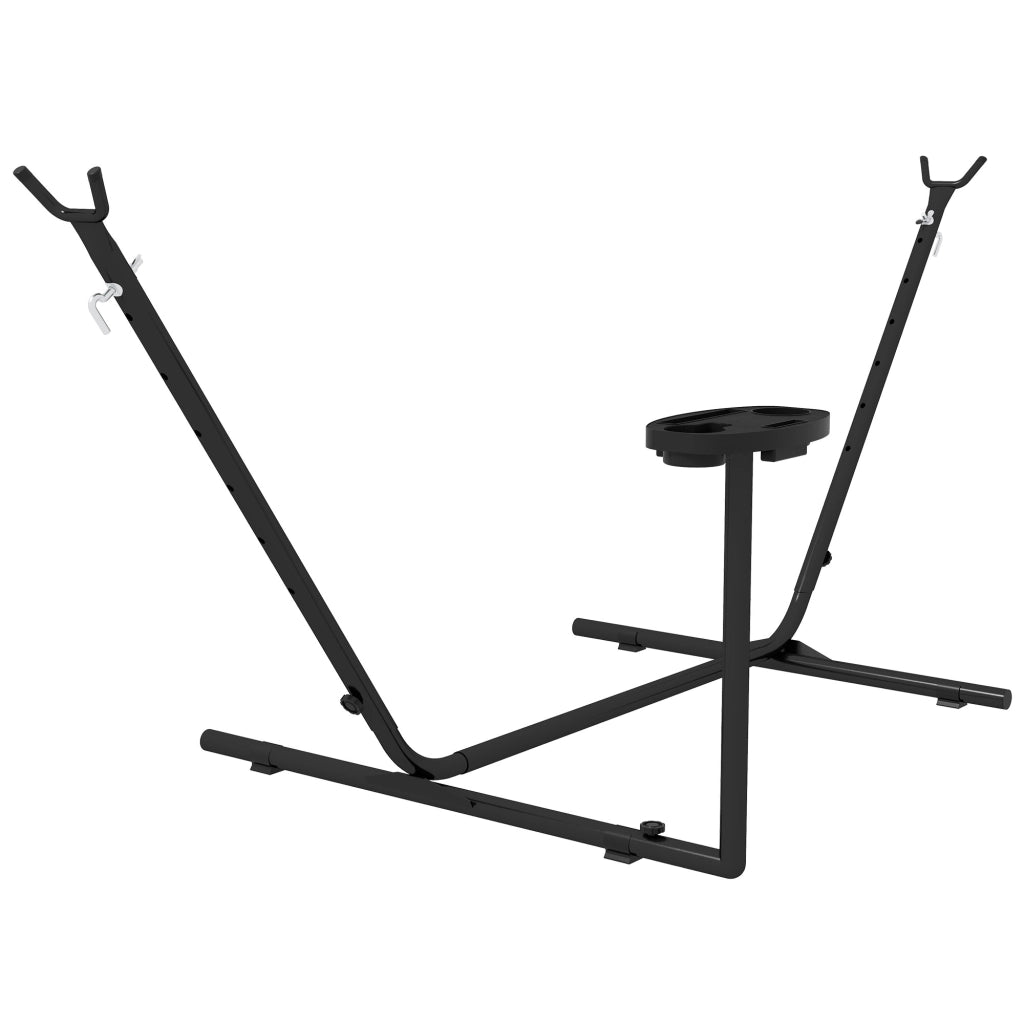 Set Amaca con Tavolino in Acciaio ¨C Minimal ¨C Nero, Carico 150kg