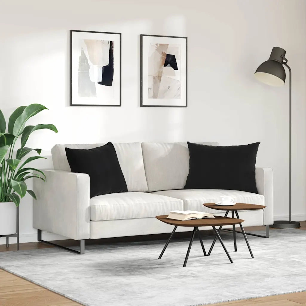 Cuscini da Divano 2 pz | Cuscini per sedie Nero 70 x 50 cm Tessuto in Cords
