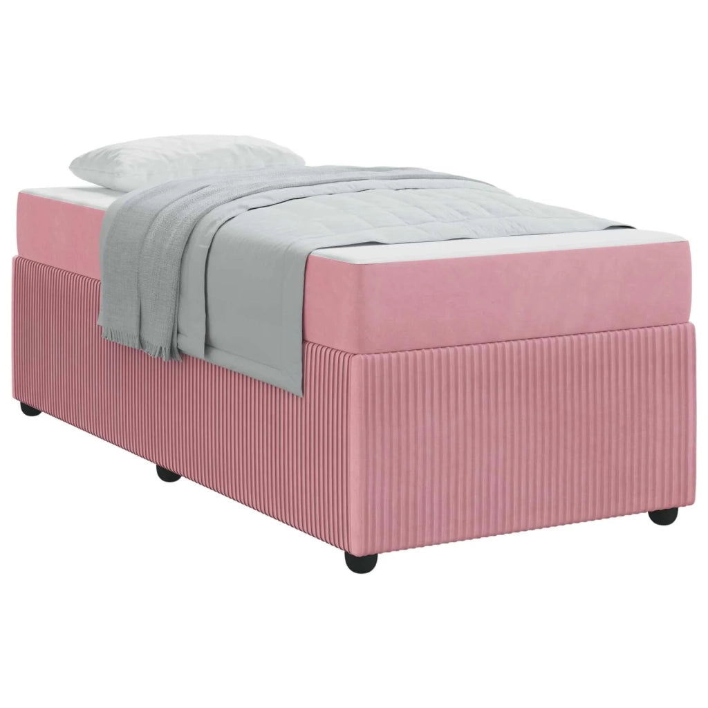 Letto singolo | Letto per adulti | Struttura del letto con materasso Rosa 100 x 200 cm Tessuto