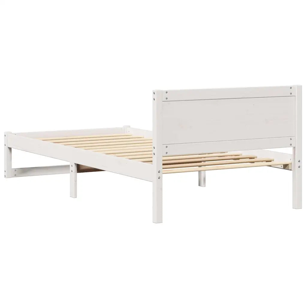 Struttura del letto Bianco 90 x 200 cm Pino massello 873290
