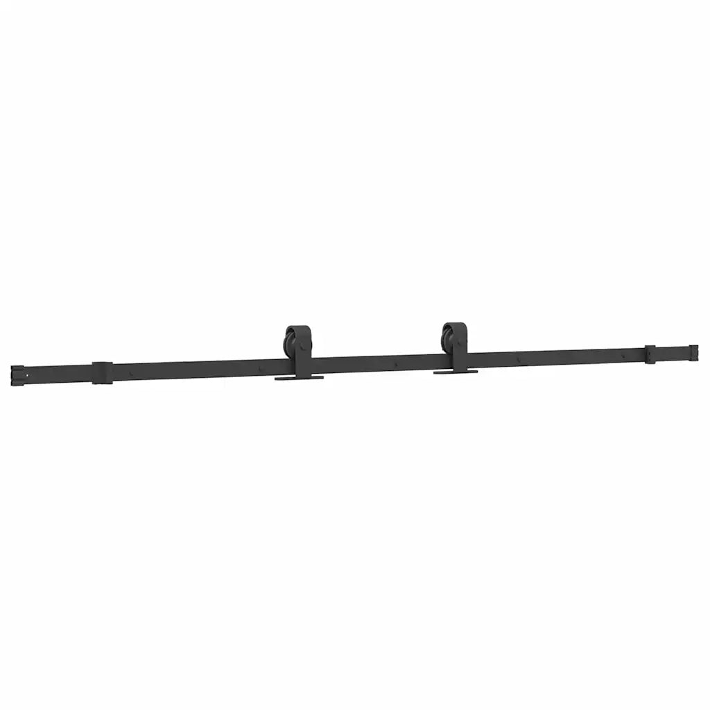 Porta Scorrevole Set Ferramenta Nera 76x205 cm Vetro Temperato 3375874