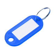 Portachiavi blu con etichetta