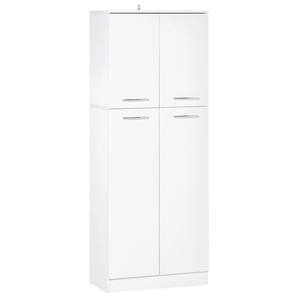 MOBILE MULTIUSO CON 2 ARMADIETTI E MENSOLE REGOLABILI 59X31X155CM BIANCO