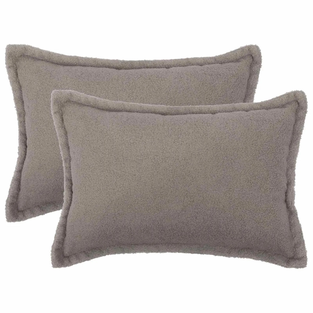 Federa 2 pcs HOUTEN Grigio Chiaro 50 x 75 cm Bouclé 919827