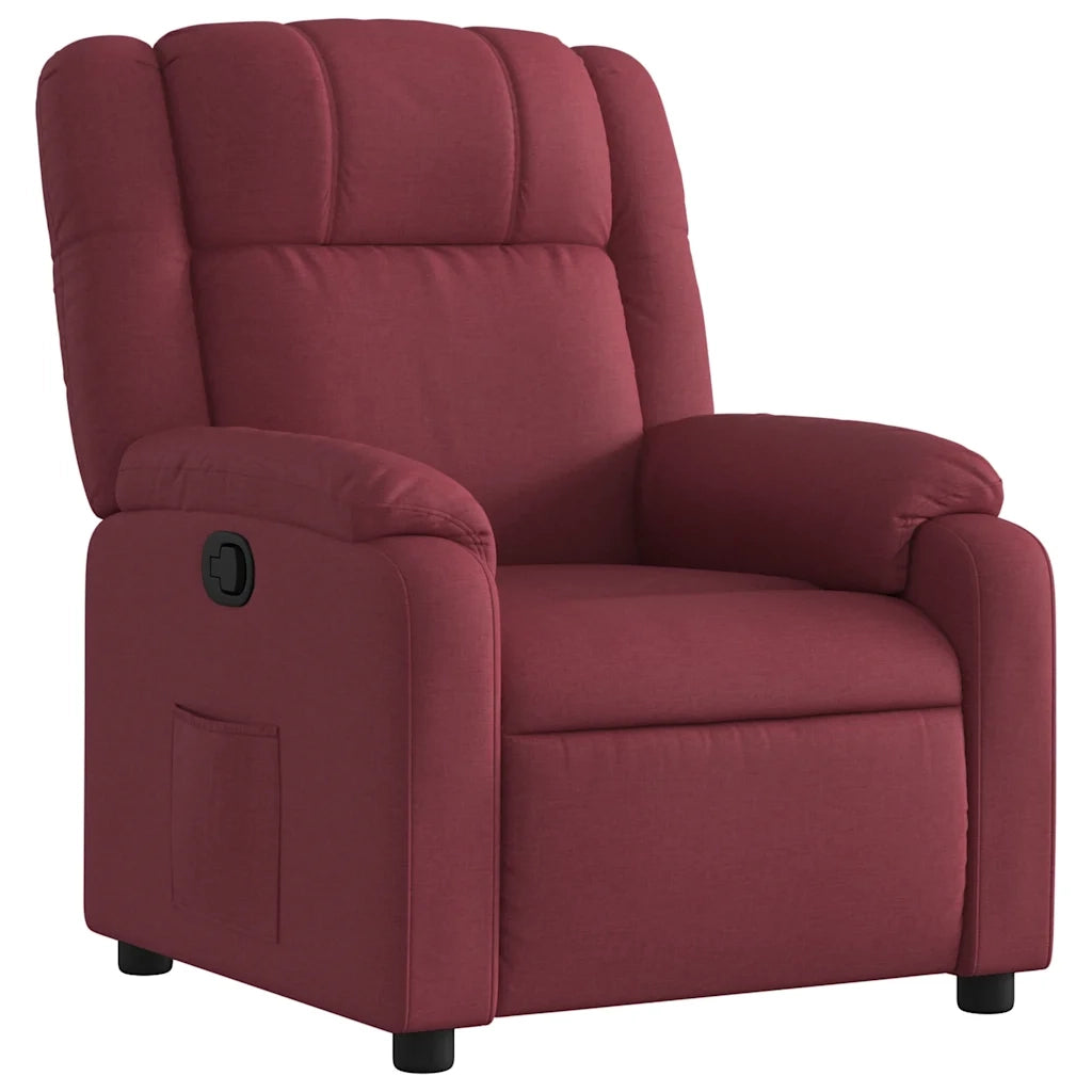 Poltrona | Sedia Relax Reclinabile in Tessuto Rosso Vino