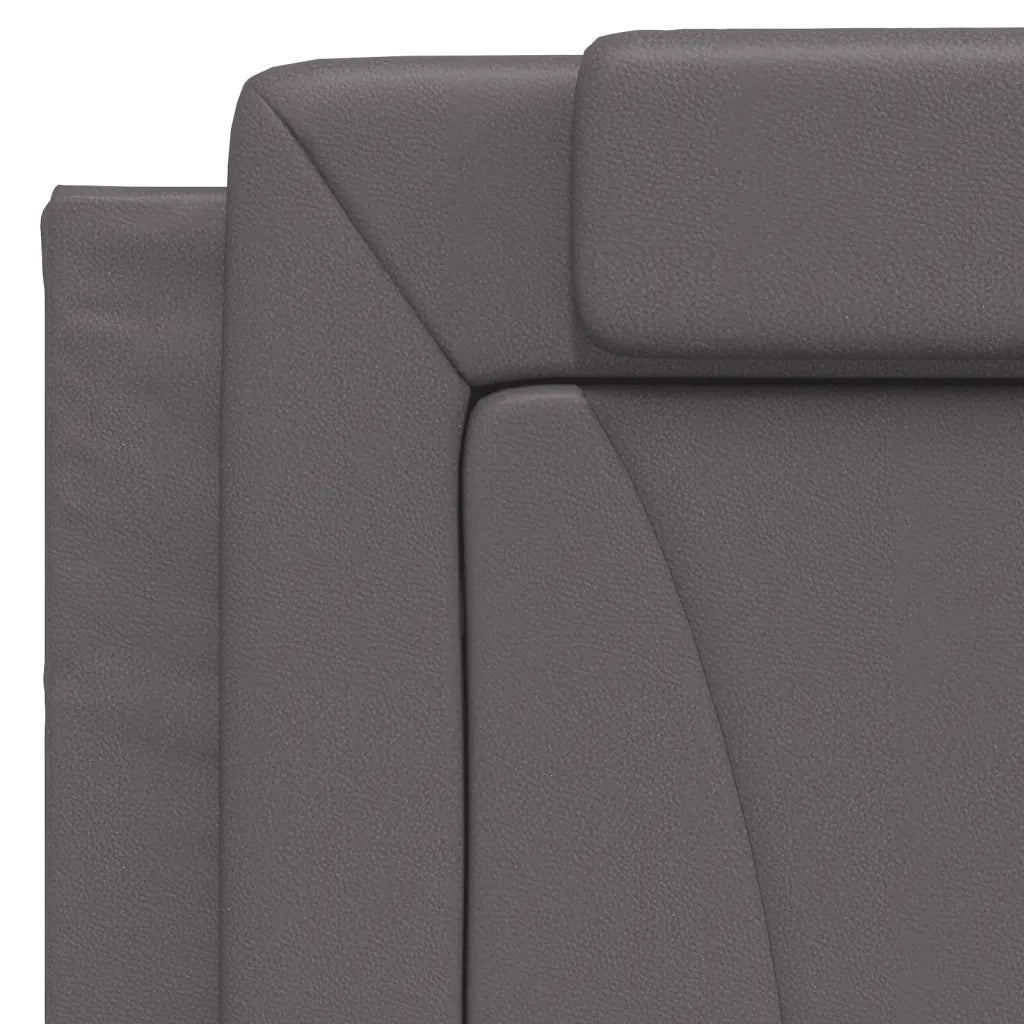Letto Viana con Materasso Grigio 100x200 cm in Similpelle