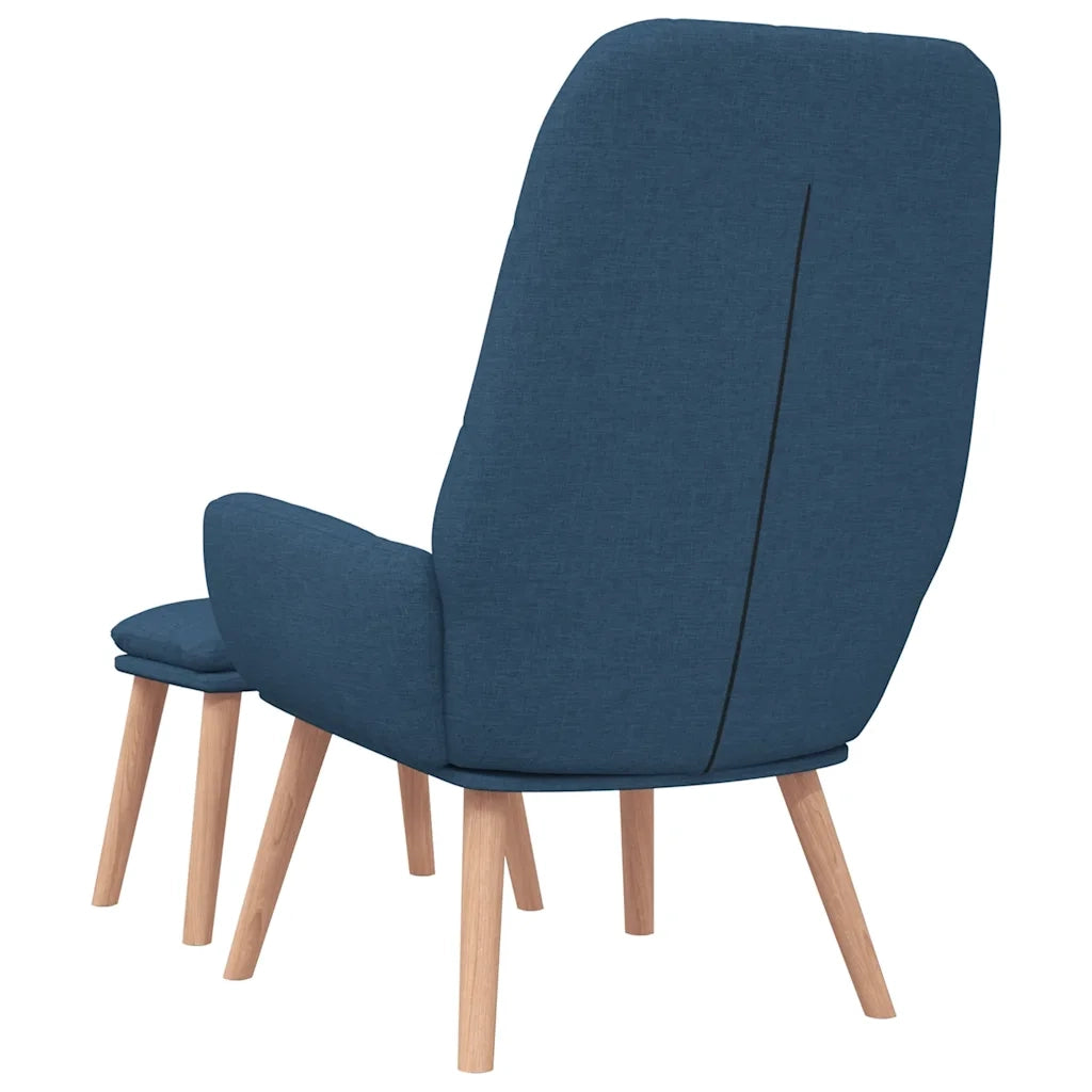 Poltrona Relax con Poggiapiedi Blu in Tessuto 3315152
