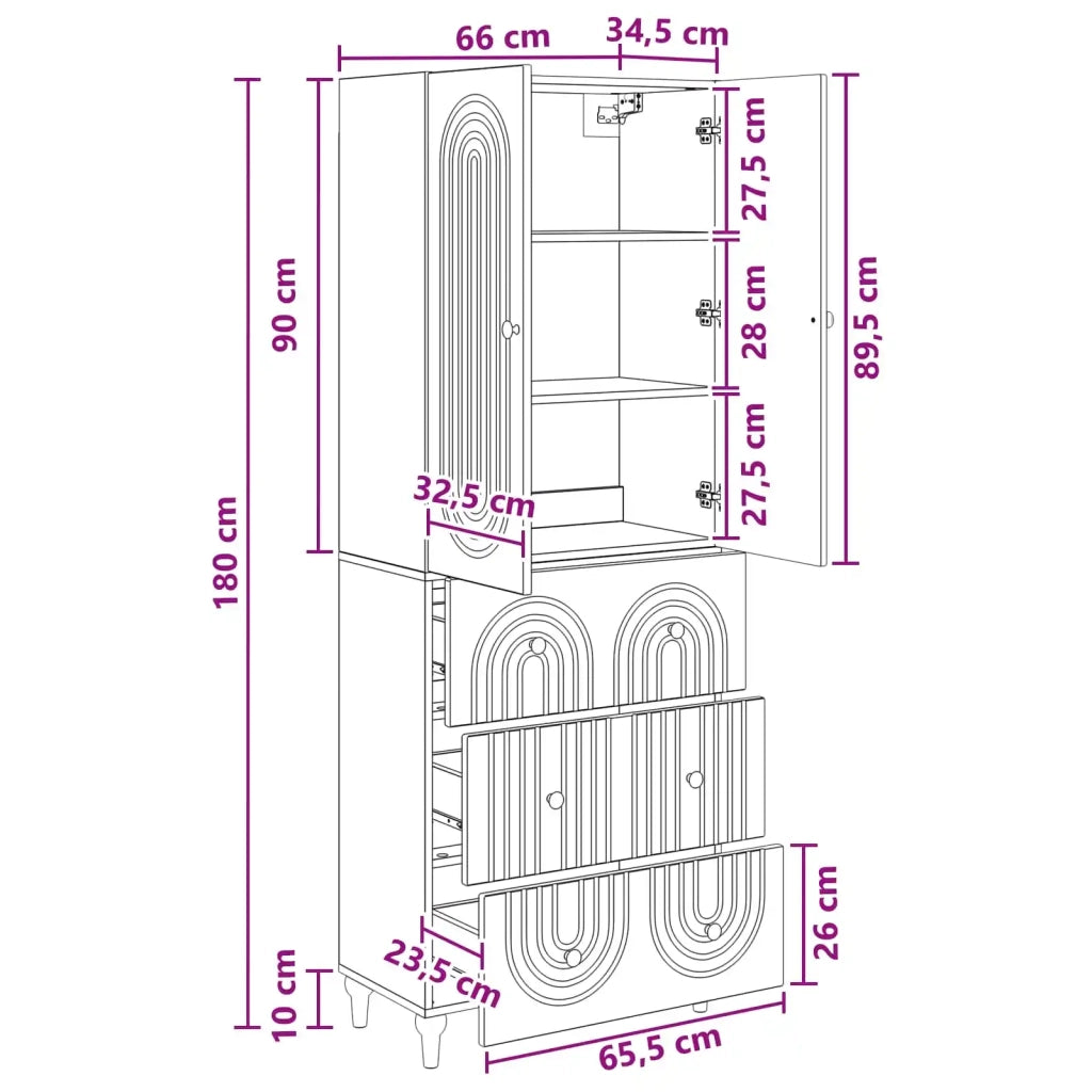 Set di armadi 2 pcs Sonoma grigio 66 x 34,5 x 90 cm 3416463