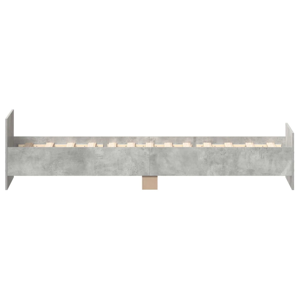 Struttura letto con testata-Giroletto Grigio Cemento 80 x 200 cm 371655