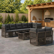 Set Divano da Giardino 8 pz Grigio polyrattan 3436499