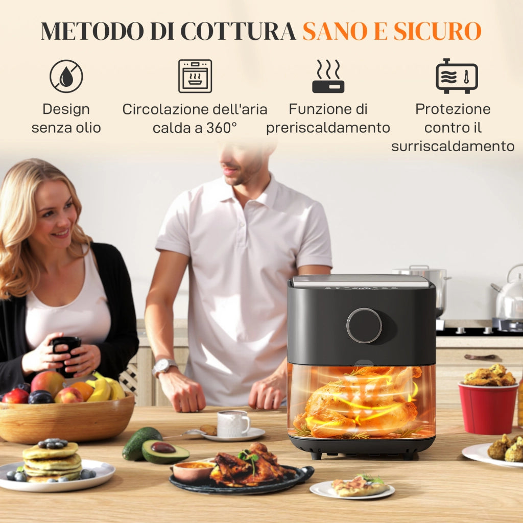 Friggitrice ad Aria 8L ¨C Xylo ¨C 1700W, 8 Programmi, Display LED, Nero