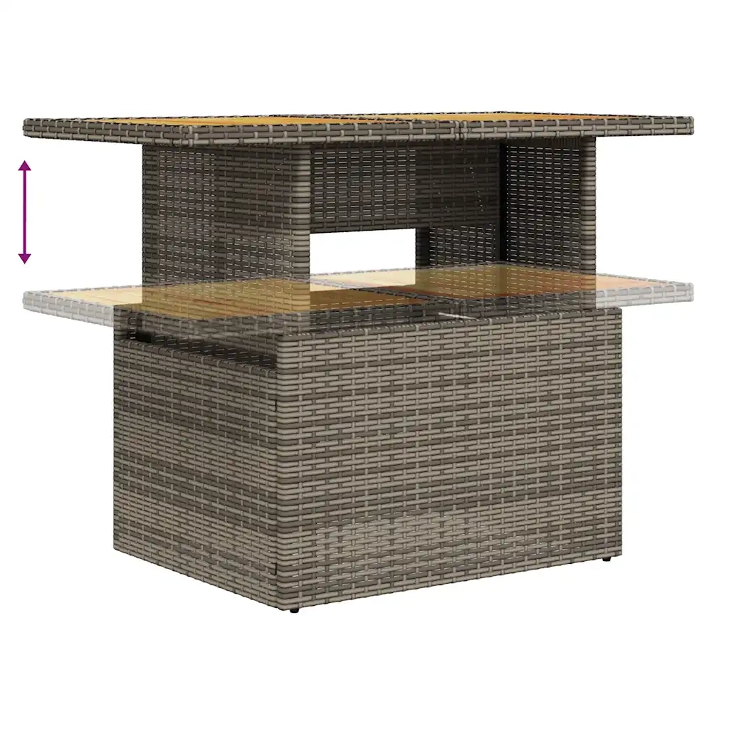 Set Divano da Giardino 9 pz con Cuscini Grigio in Polyrattan 3327302