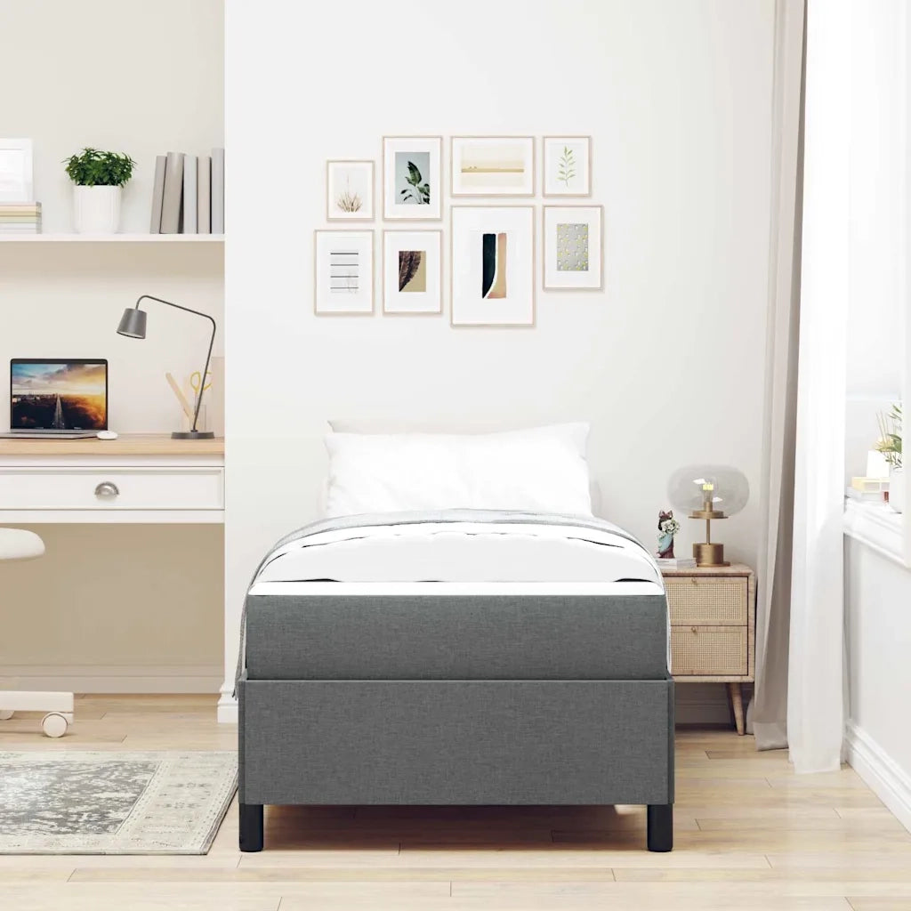 Letto a molle Grigio scuro 100 x 200 cm Tessuto 3398837