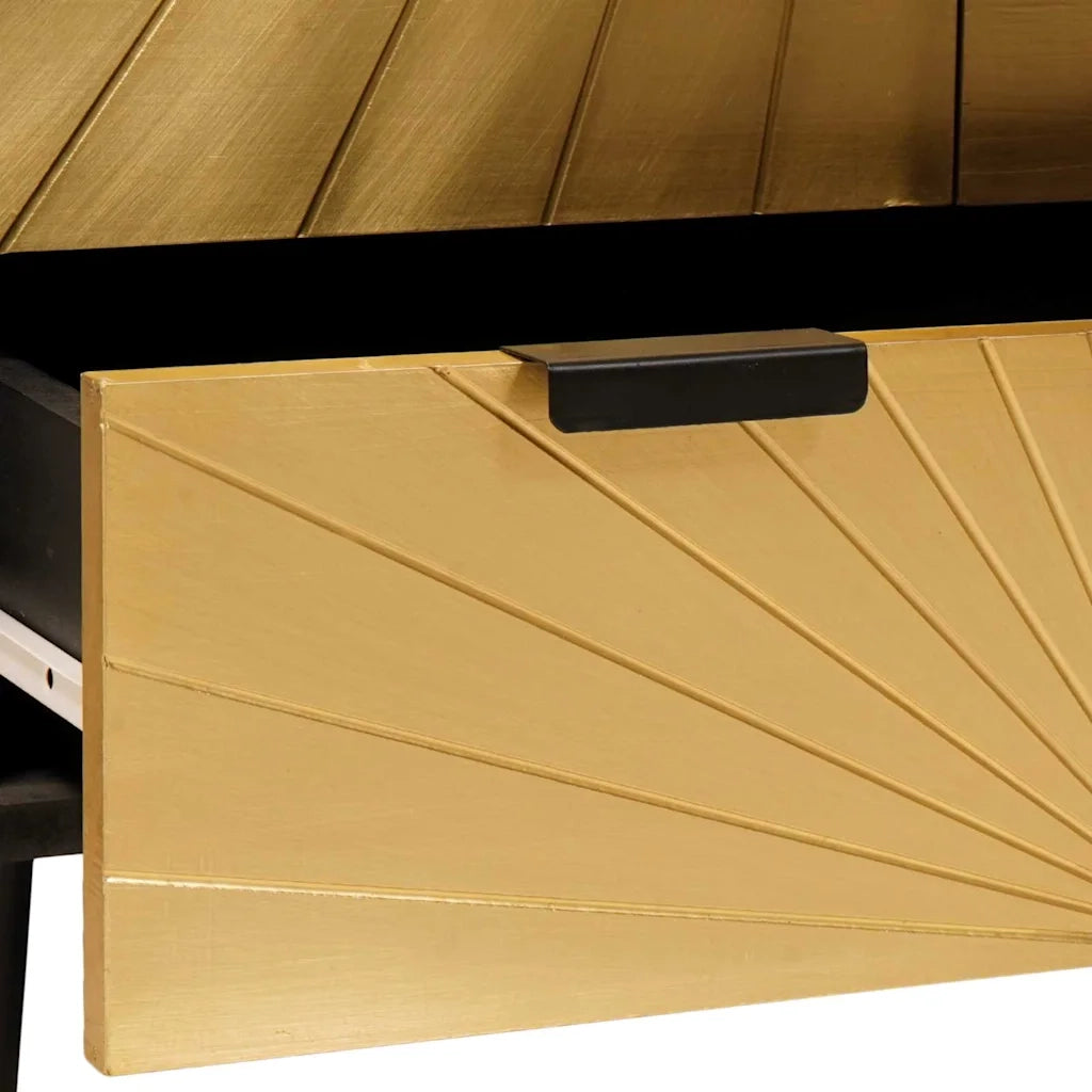 Mobile laterale con cassetto Nero e Oro 60 x 33,5 x 100 cm 4017858