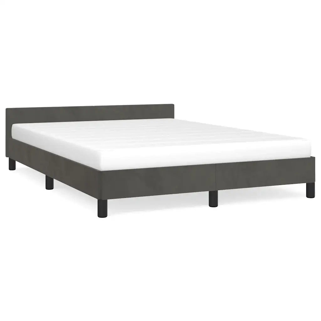 Letto matrimoniale | Letto per adulti | Giroletto senza Materasso Grigio Scuro 140x190 cm Velluto
