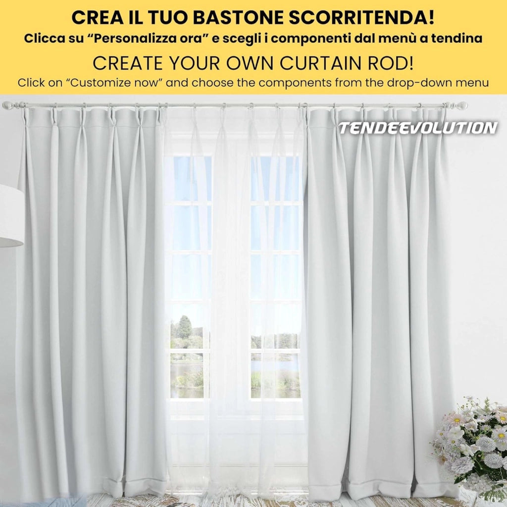 N°2 anelli per bastone diametro 20mm colore cromato